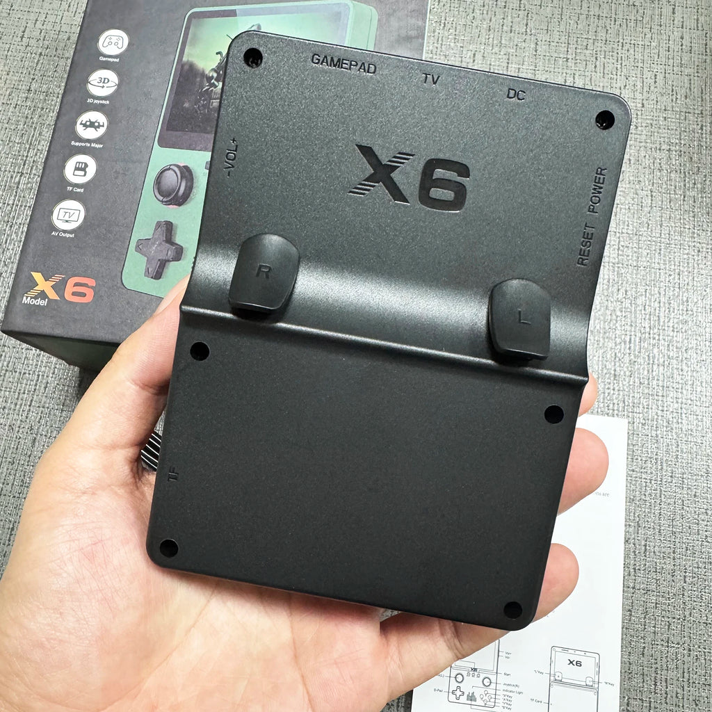 Neuer X6 3,5-Zoll-IPS-Bildschirm Handheld-Spiel-Player Dual-Joystick 11 Simulatoren GBA Videospielkonsole für Kindergeschenke
