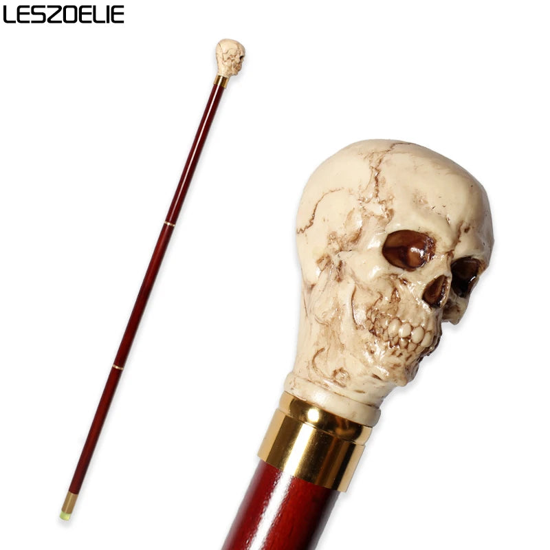 97 cm Totenkopf-Stock für Männer, Harzgriff, deutsche Buche, abnehmbare Holz-Gehstöcke, modische Party-Dekorationsstöcke für Frauen