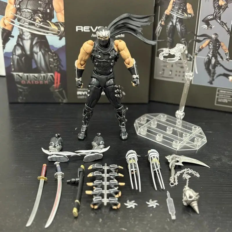 Revoltech Amazing Yamaguchi Ryu Hayabusa Ninja KO Articulated Action Figures Exquisite Model Kit Boy Collectible Trendy Toy Gift