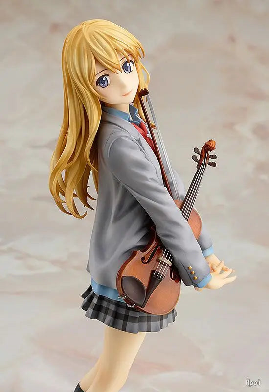 21cm Anime Your Lie in April Miyazono Kaori Painted PVC Figure Collectible Model Toy Kawaii Girl Figure Female Action Figure