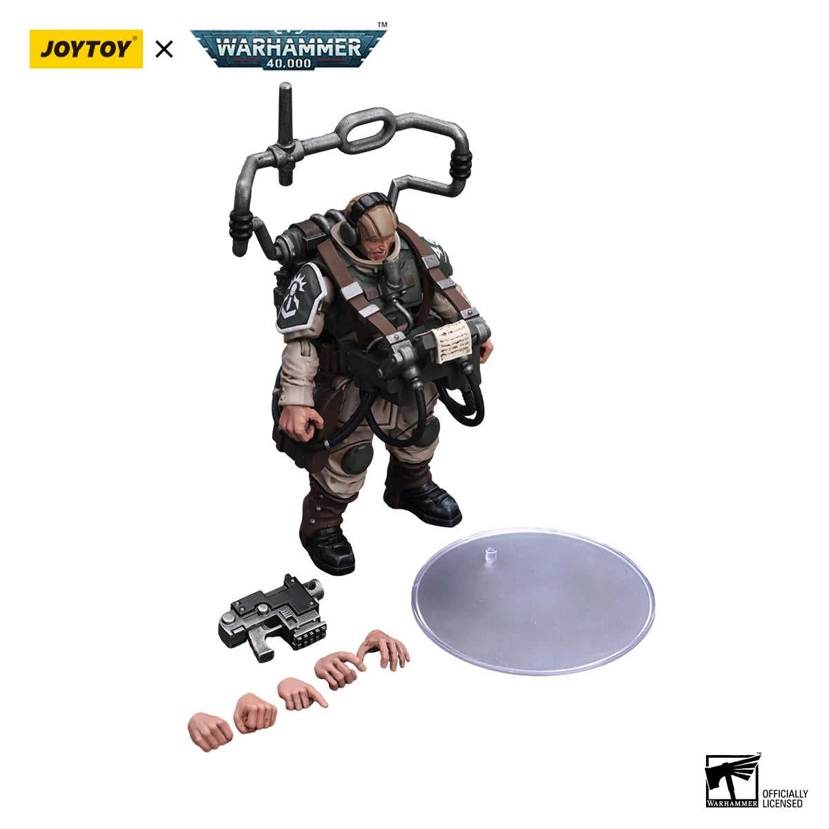 【MT】JOYTOY Warhammer 40K Astra Militarum Cadian Command Squad Veteran with MasterVox  Model Toy Gifts 1/18 Action Figure