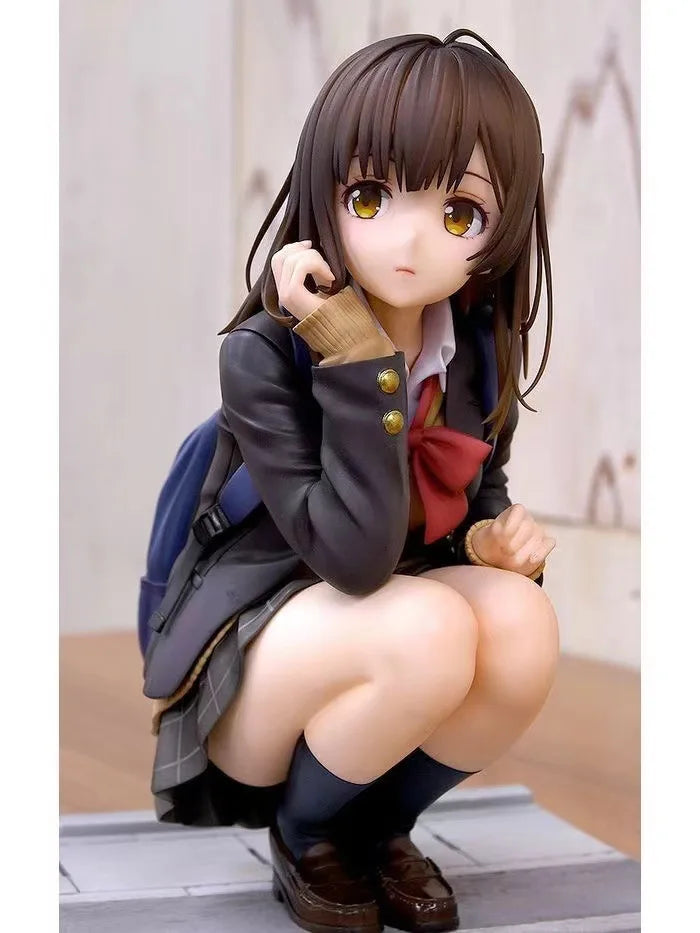 Anime Figure Ogiwara Sayu Shave The Beard And Pick Up Schoolgirl Sitting Uniforms Model Ornaments Collection Doll Toys Gift