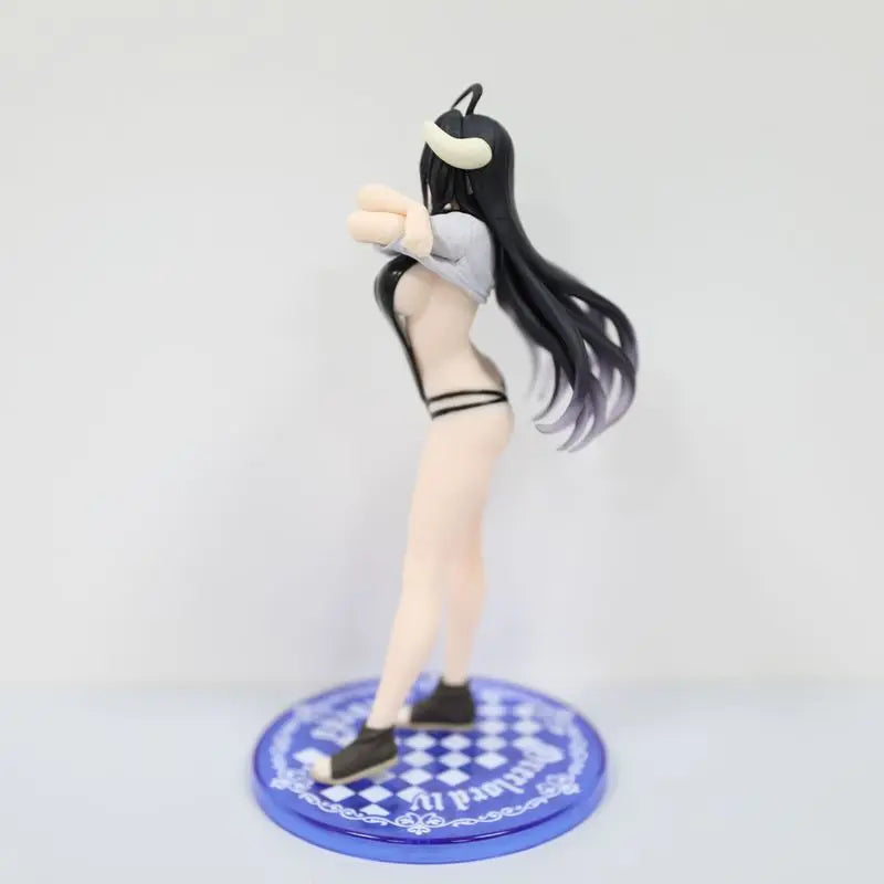 20cm Overlord Albedo In Swimsuit Undress Anime Girl Figure Model Gk Statue Boys Collection Desktop Decoration Ornament Toy Gifts