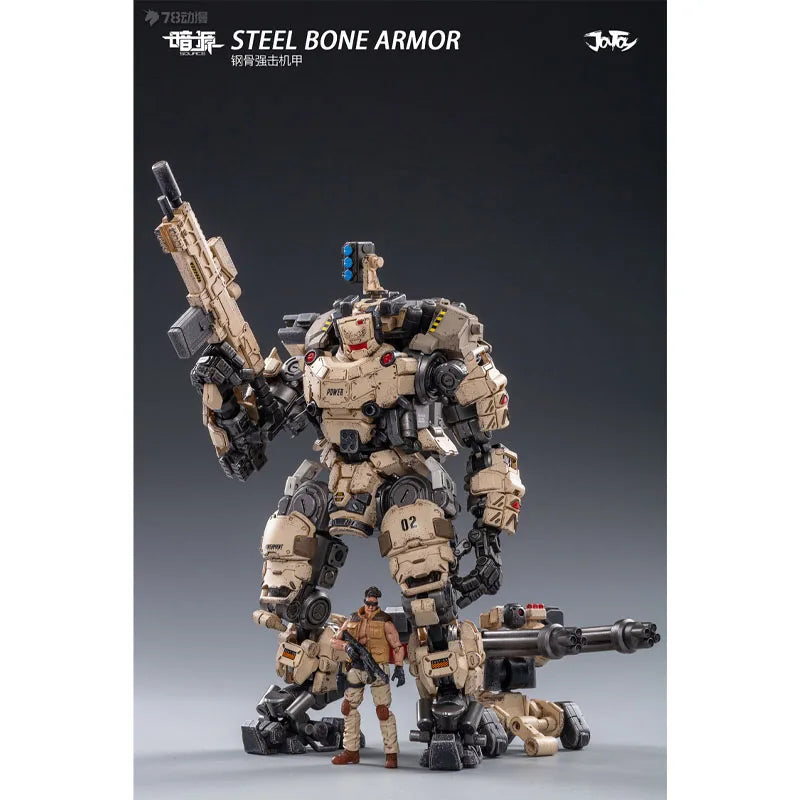Official Genuine Joytoy Mecha, Steel Bone Robot Toy, Full Articulation Indust Equipped  Military Style Collectible Action Figure
