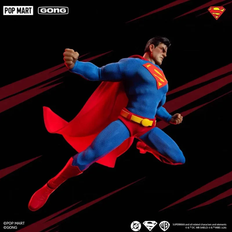 New POP MART GONG Hush Superman Action Figure Batman Movable Joints Doll Head Sculpture Comic Anime Collection Model Toys Gift
