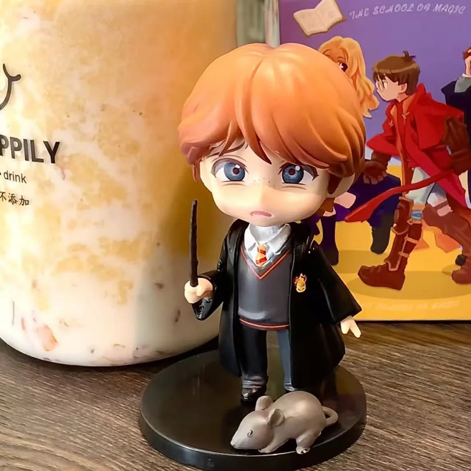 Cute Harry Q Style 3pcs/10pcs Set PVC Potter Figures Hermione Ron Hedwig Cake Decoration Car Model Dolls Gift Toy Collection