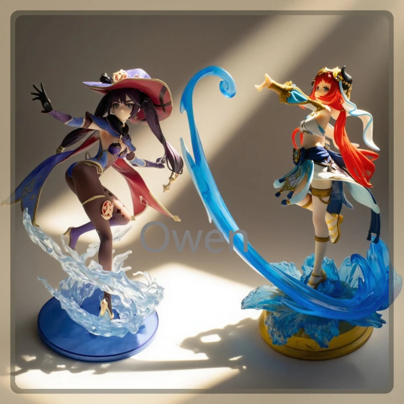 Mobile Game Anime Genshin Impact Astrologist Mona Megistus Figures Sexy Nilou Action Figures 23cm PVC Collection Birthday Toys