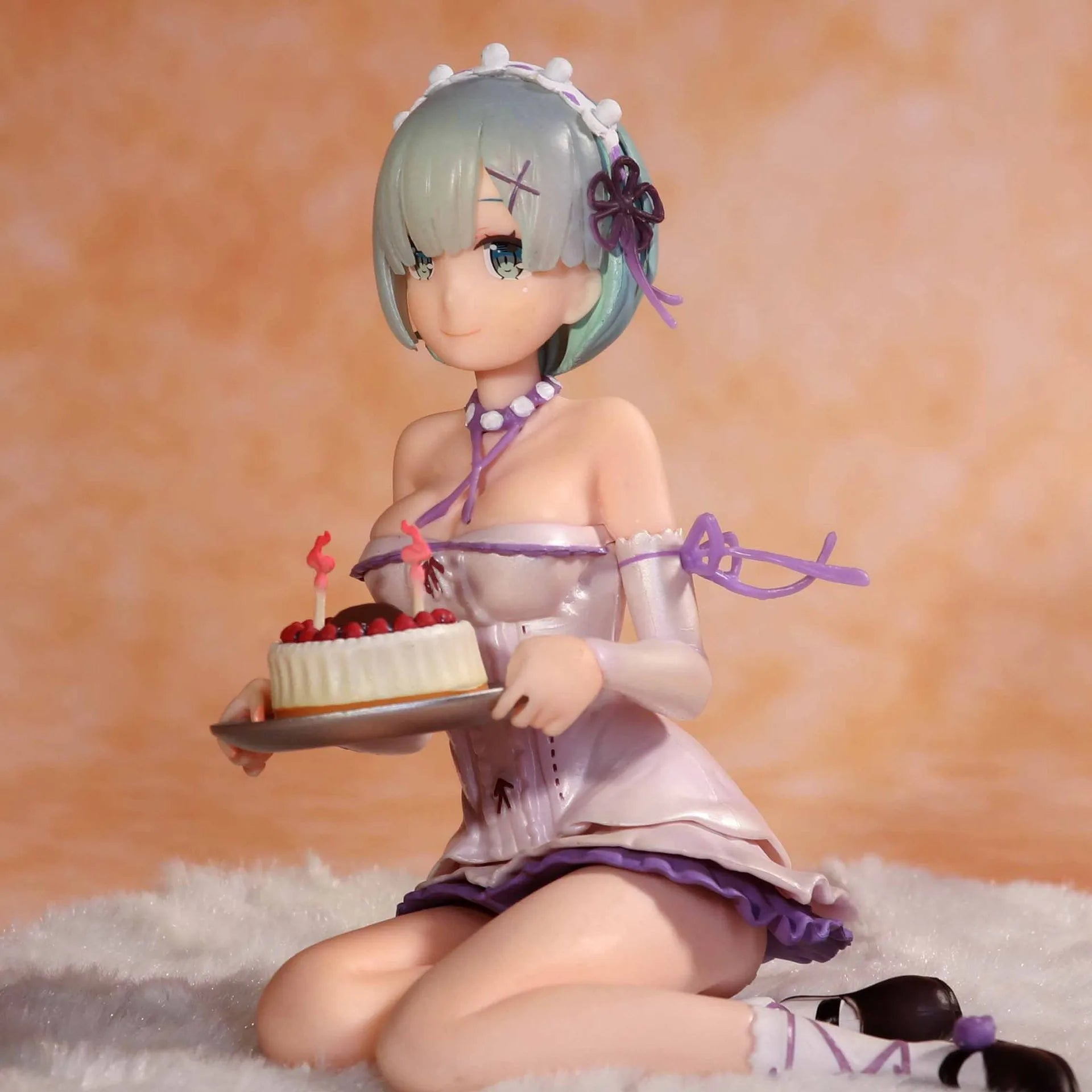 13CM Anime Re:Zero kara Hajimeru Isekai Seikatsu Rem Birthday Cake Happy Birthday Sitting Model Toy Gift Action Figure With Base
