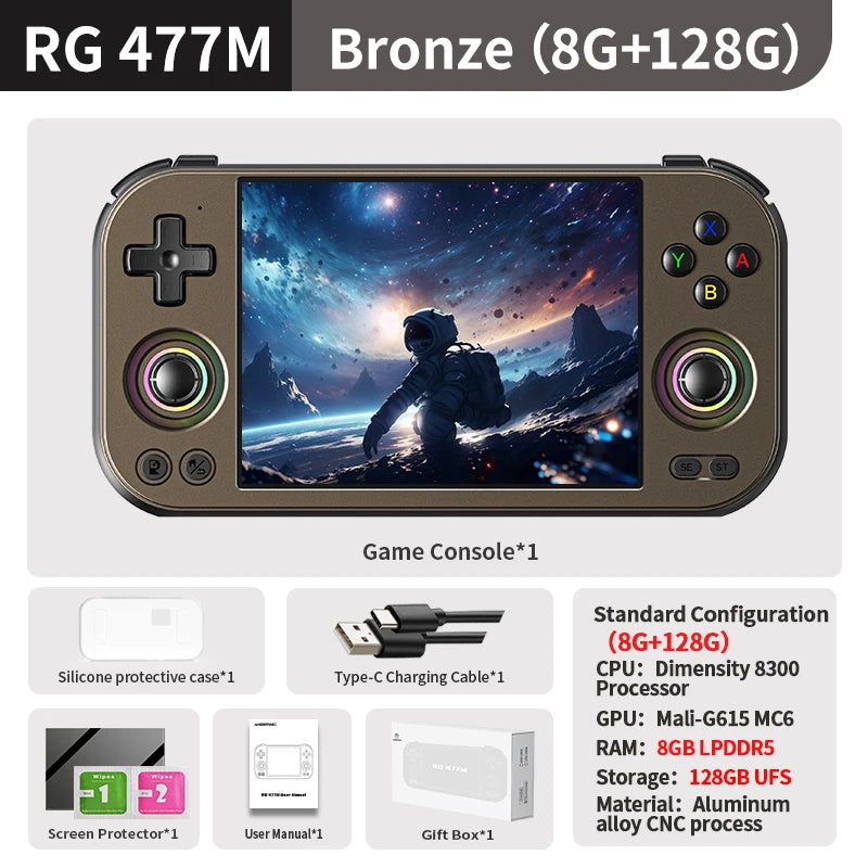 Anbernic RG 477M Handheld Games Console 4.7" LTPS In-Cell Touch Screen Aluminum Alloy Android 5300mAh Supports AI 1080p DP Out