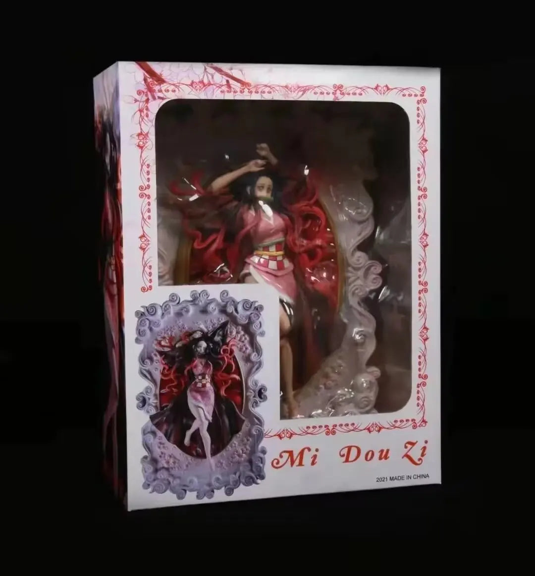 33 cm große Demon Slayer Kochou Shinobu Kamado Nezuko Anime-Mädchenfigur, 3D-Fotorahmen-Statue, Sammlerstück für Jungen, Ornament, Puppe, Spielzeug