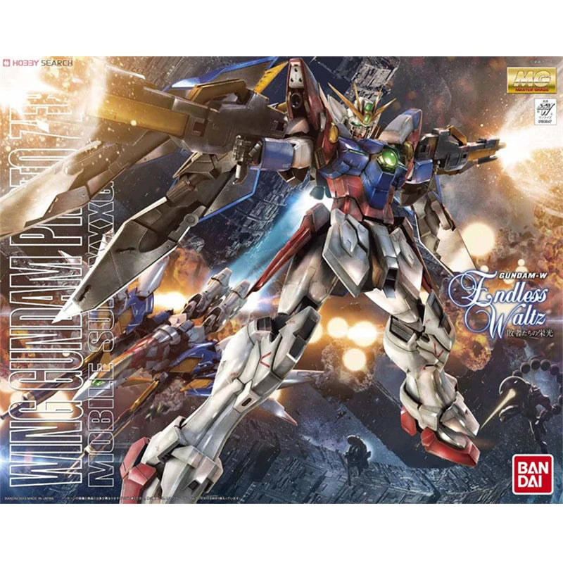Original Bandai MG1/100 XXXG-00W0 Wing Proto Zero Gundam Gunpla Genuine Gundam Model Kit ActionFigures Assembly Model Toys Gifts