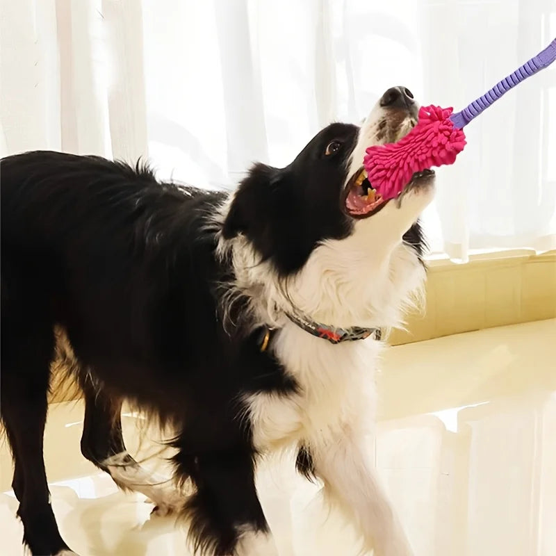 Durable Dog Toys for Aggressive Chewers - Soft Plush Pulling Rope Chew Toy with Sturdy Handle, Interactive Teeth Cleaning Toy
