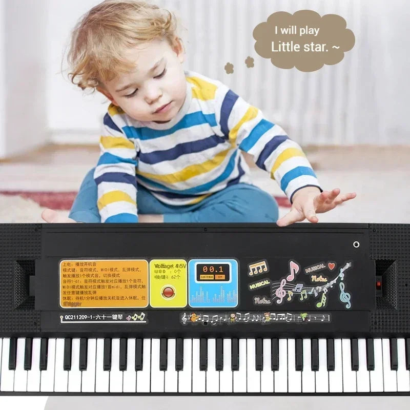 37/61-Key Digital Piano Keyboard Portable for Beginners,Kids Learning Musical Toy Instrument,Child Educational Developing Gift