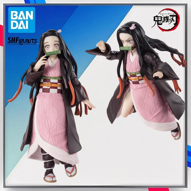 100% Original Bandai Sh Figuarts Shf Kamado Nezuko Demon Slayer Kimetsu No Yaiba in Stock Anime Collection Model Figures Toys