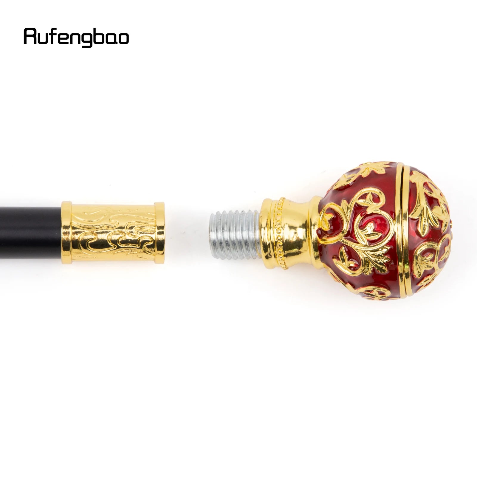 Golden Red Ball Walking Stick Decorative Vampire Cospaly Vintage Party Fashionable Walking Cane Halloween Crosier 93cm