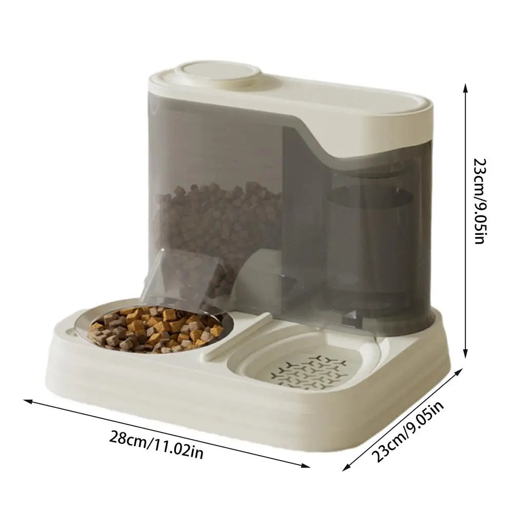 Automatic Fish Feeder Food And Water Dispenser For Pets Splash-proof 2-in-1 Feeding Dispenser For Travel Multi-pet Households