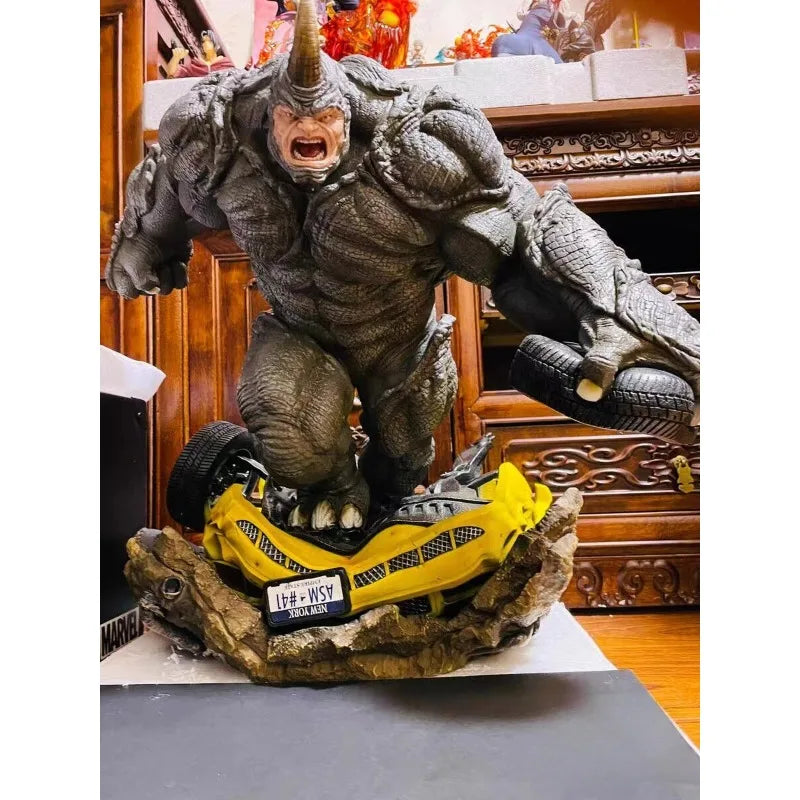 50cm Marvel Comics Figure Rhino Spider-Man Extra Large Anime Collectible Model Resin Desktop Ornaments Holiday Gifts Kids Toys
