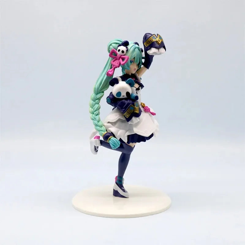 18cm Hatsune Miku Cute Desktop Chinese Style Fashion Panda Action Figure, Cute Girl Model PVC Collectible Figure Ornament