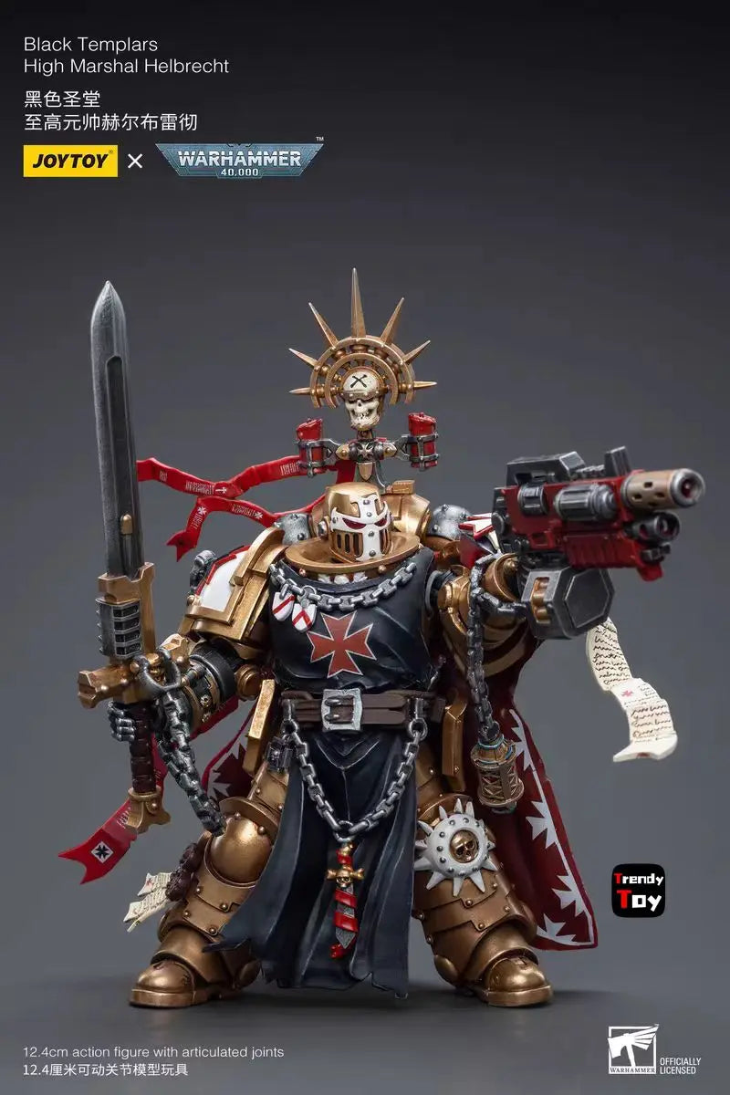 【JOYTOY】Warhammer 40K Black Templars High Marshal Helbrecht 1/18 Action Figure Toys