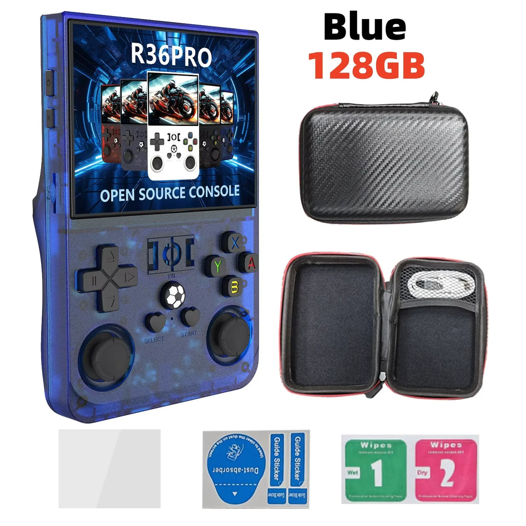 Retro R36 Ultra Handheld Video Game Console IPS Screen 128GB Games Portable Pocket Player Linux System R36S R36 PRO