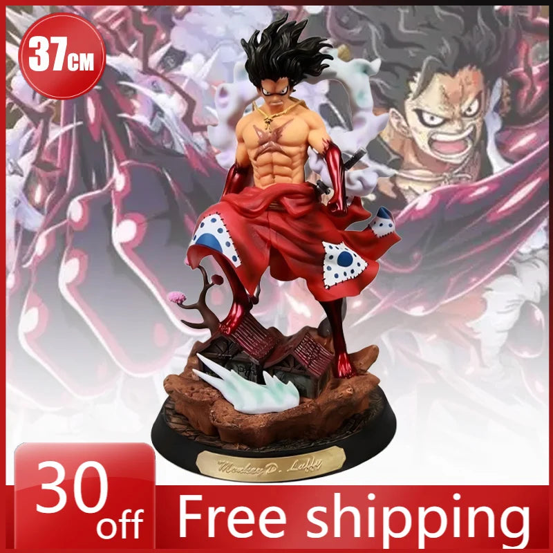 37cm ONE PIECE Figure Monkey D. Luffy Roronoa Zoro Anime Collection Model Desktop Ornament Decorations Holiday GiftsChildren Toy