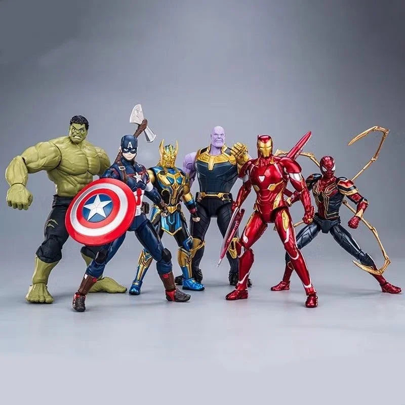 Anime Figure Marvel Hero Iron Man 1/12 Model Assembly Kit Disney Figure Building Blocks Joint Movable Toy Kids Puzzles Gift