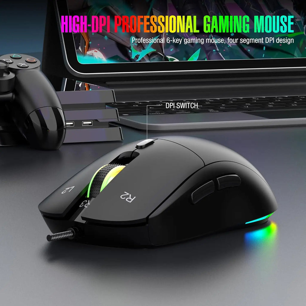 Keyboard and Mouse Converter Set for PS4 | 21-Key Mechanical Gaming Keyboard + Gaming Mouse | 1:1 PC Experience for FPS Games