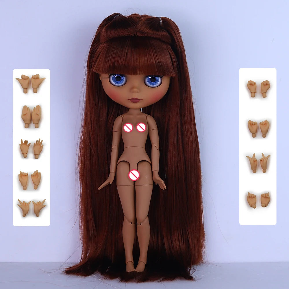 ICY DBS Blyth 1/6 Doll 30cm Black Skin Matte Face BJD Doll Full Set SD