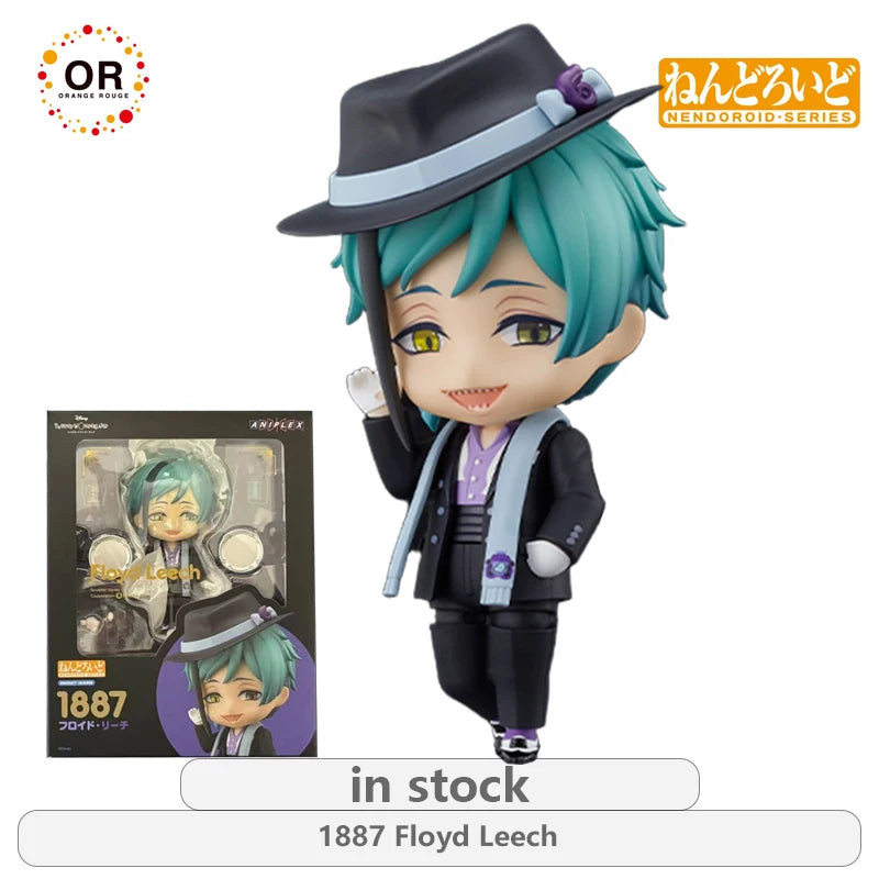 Orange Rouge Original NENDOROID Twisted Wonderland Series 1887 Floyd Leech\1886  Jade Leech Anime Action Figure Model Toys