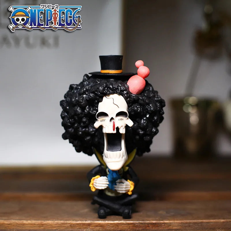 Hot 8-10cm One Piece Anime Figure Confident Smiley Luffy Roronoa Zoro Q-Version Action Figurine PVC Model Kids Toy For Christmas