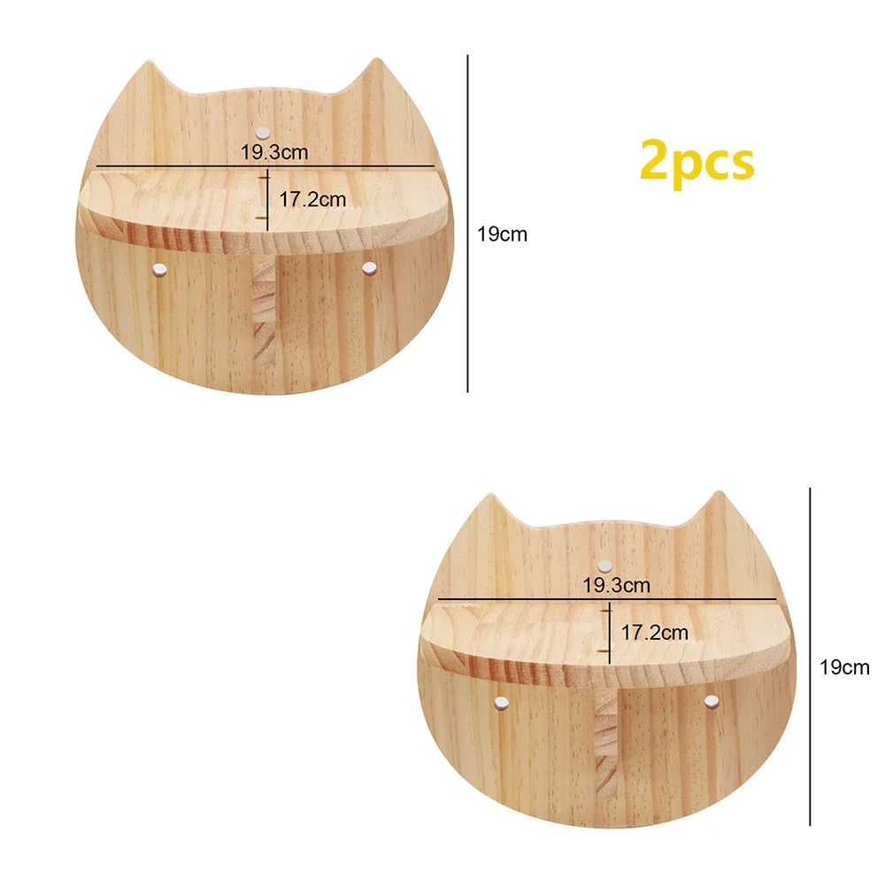 Cat Climbing Shelves Wall Mounted Cat Tree Cat Scratching Post Climbing Perches Hammock Steps for Cat Sleeping Playing and Rest