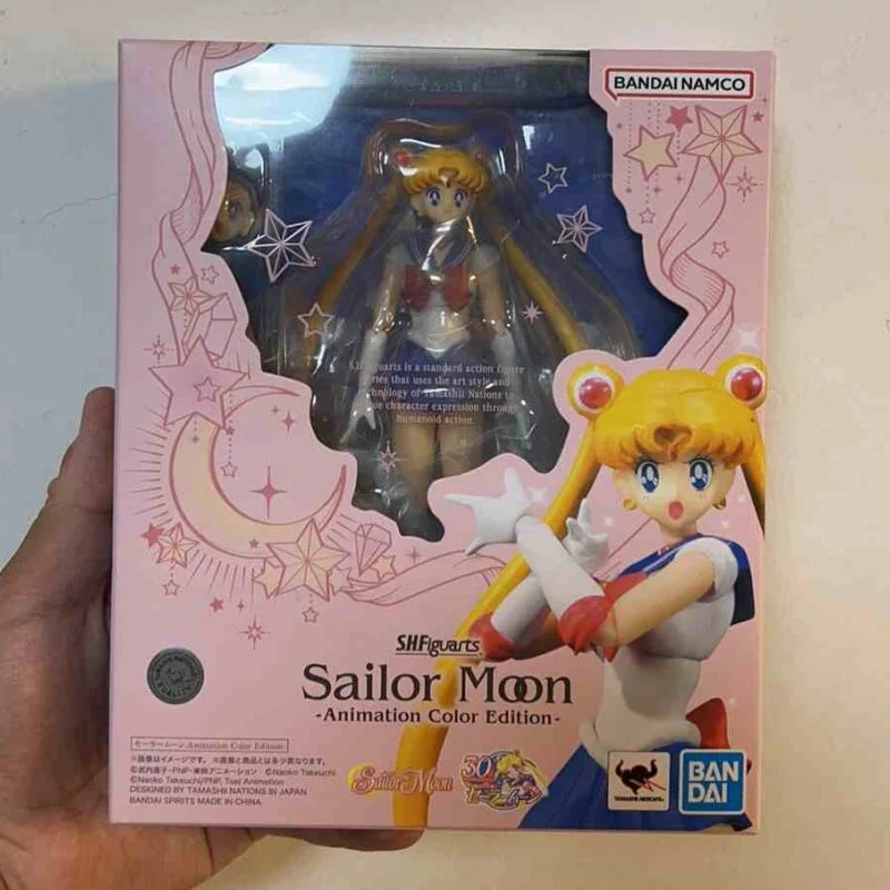 Bandai Original Shf Figuarts Sailor Moon Figure Sailor Star Healer Seiya Kou Action Figurine Anime Collection Model Pvc Toy
