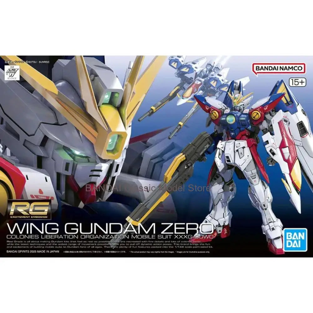 Bandai RG 1/144  Wing Gundam Zero Action Figure Mobile Suit Gundam Wing Endless Waltz Anime FiguresCollection Model Toys