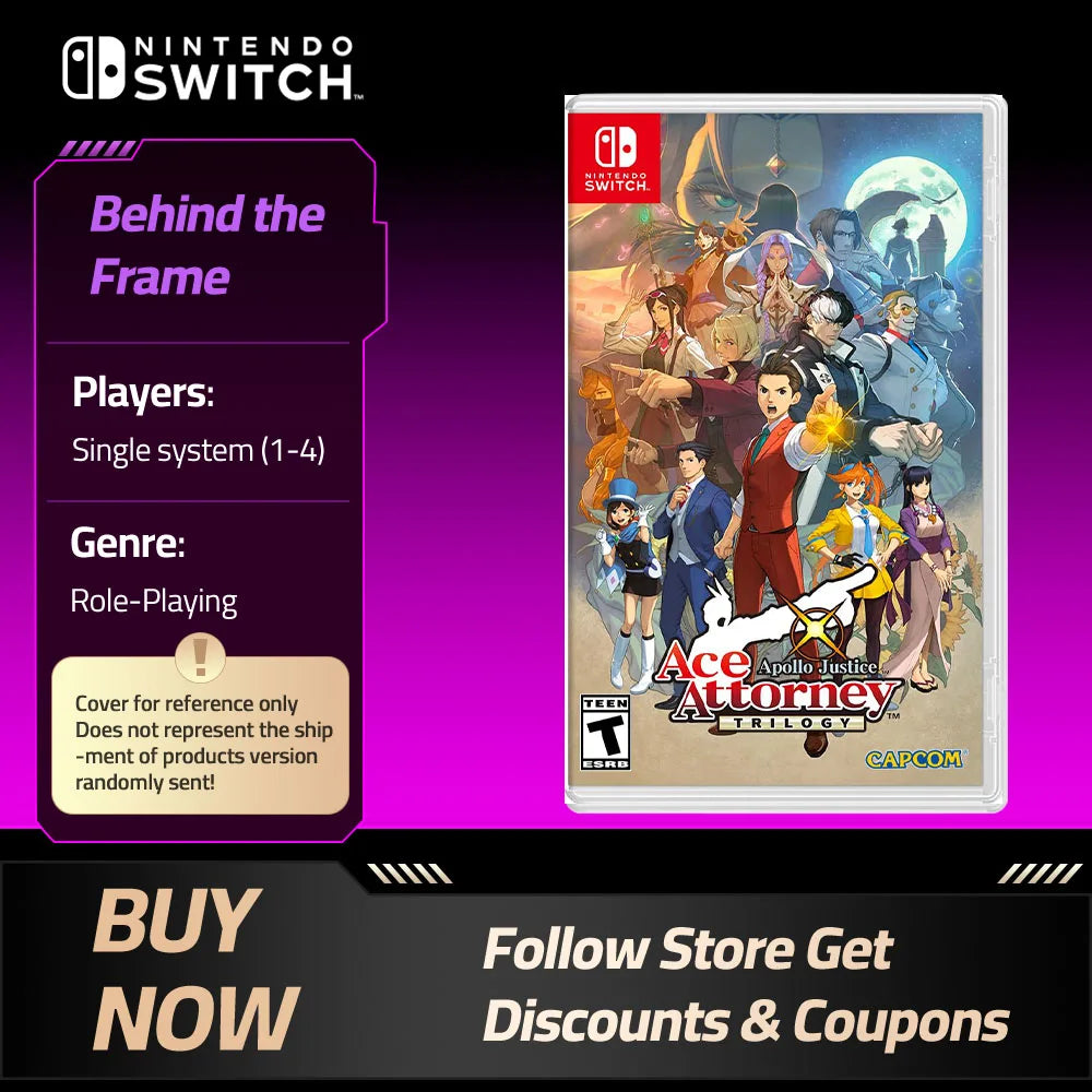 APOLLO JUSTICE: ACE ATTORNEY TRILOGY- Nintendo Switch Game Card Games Cartridge Physical Card support TV Tabletop Handheld Modes