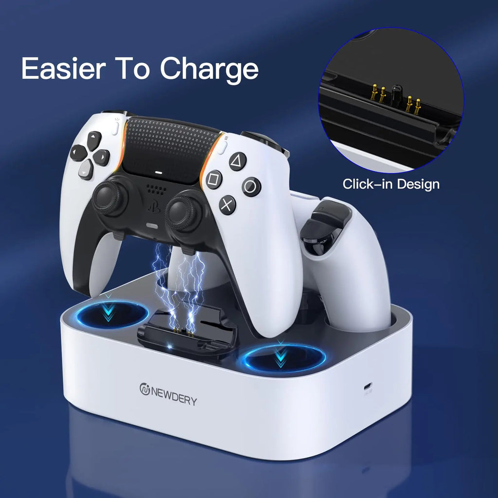 PS5 Controller-Ladestation für Playstation 5 Dual für DualSense Edge Control Schnellladedockständer mit Kabel