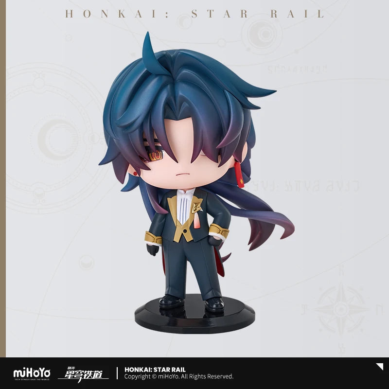 Honkai Star Rail Q Version Figure Train Welcome Tea Party Series Doll Dan Heng March 7th Action Figures Game Peripheral  Gift