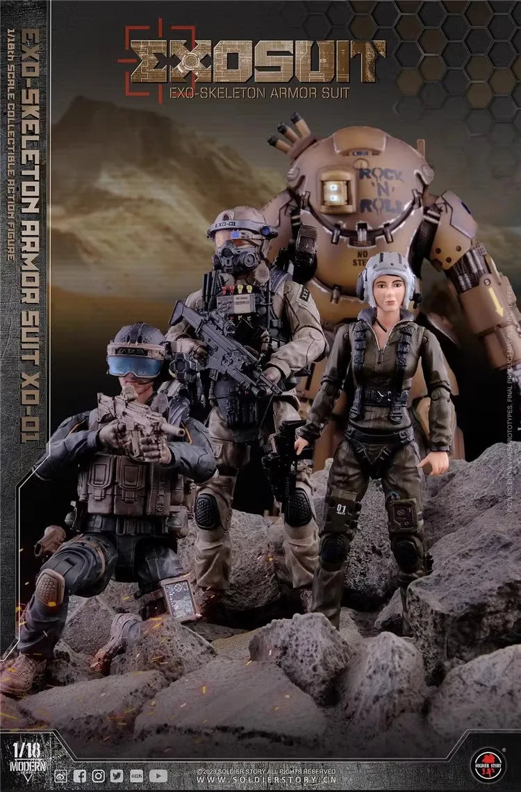 Soldierstory SSE001 1/18 Soldier EXO Exoskeleton Armor Suit XO-01 Full Set 3.75'' Action Figures Model Toy In Stock