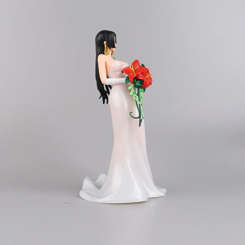 23CM Anime Boa·Hancock Wedding dress Wedding Bouquet Sexy figure PVC Model toys doll Collectible Ornaments Gift