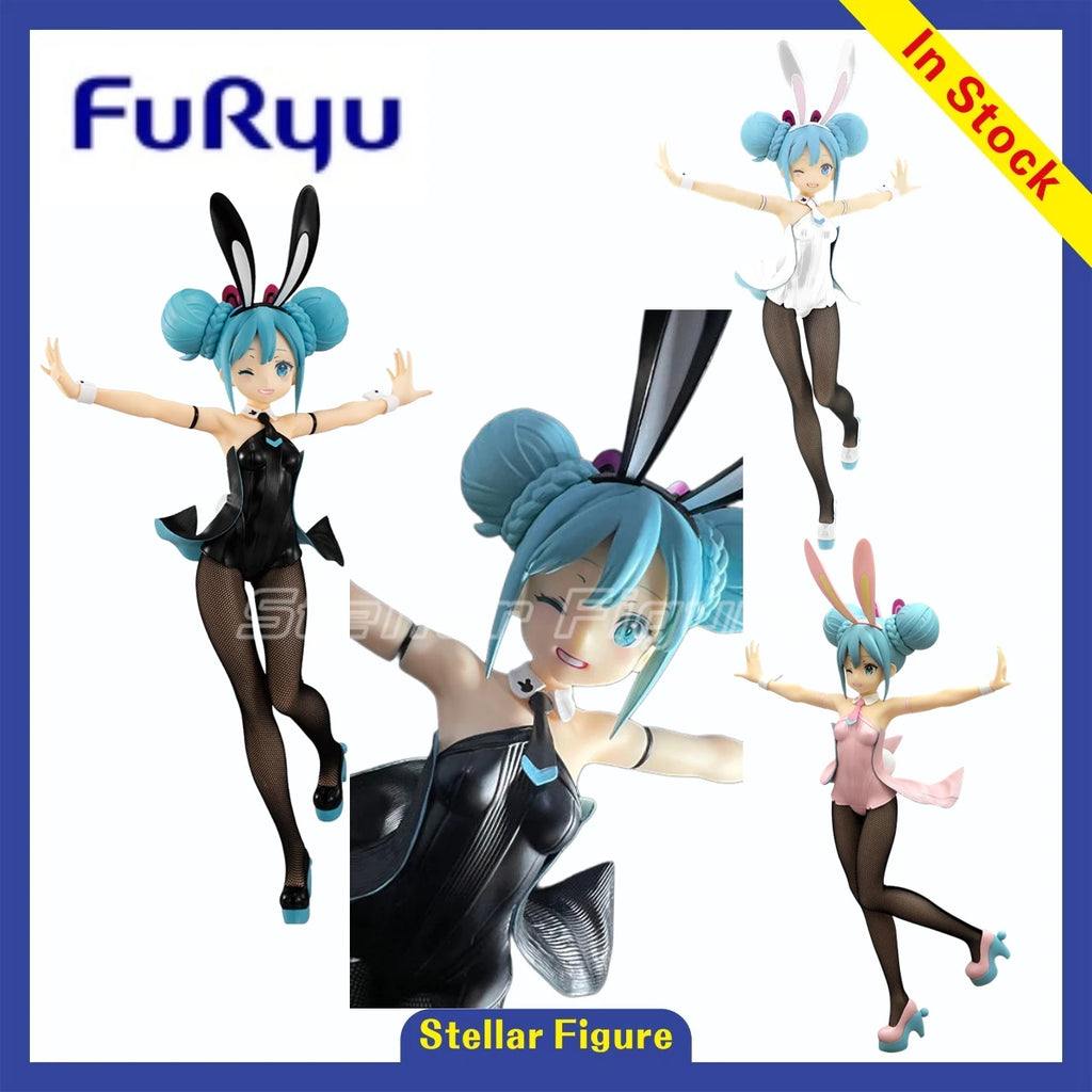 【SF】In Stock Original FuRyu BiCute Bunnies Piapro Characters Miku Black Bunny Girl WHITE Pink Pearlescent Wink Style Black