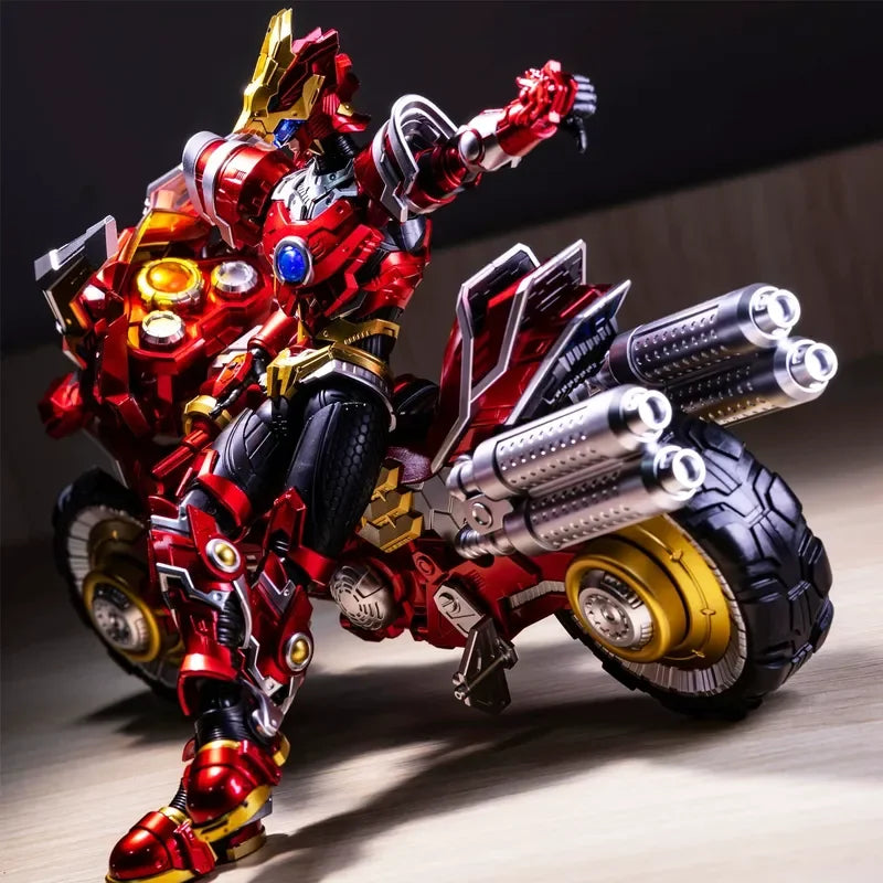 Super Beast Armor Huo Linfei Long Jian 1/12 Transformable Mecha Motorcycle Assembly Model Kit LED Action Figures Boys Toy Gifts