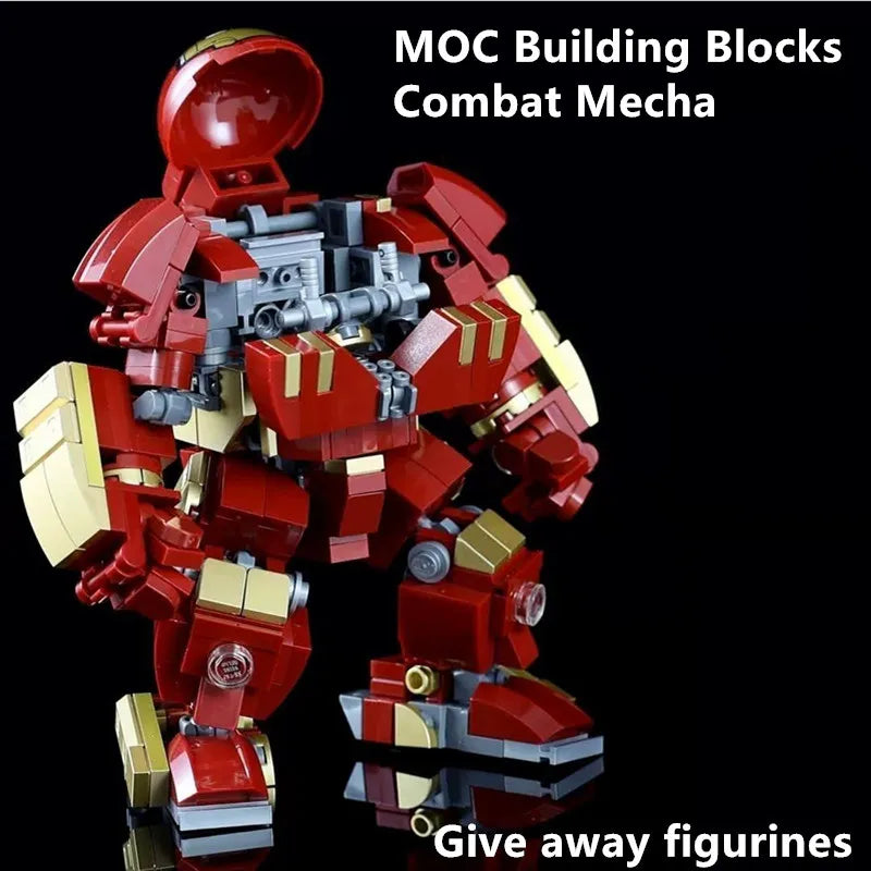 MOC Building Blocks Combat Mecha Model Hero Robot DIY Assembly Toy Desktop Decoration Ornament Gift for Boys
