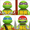 4PCS 8PCS Turtle Movie Ninja Mini Action Figures Bricks Leo Raph Doll Assemble Building Blocks Ornament Puzzle Cartoon Toy Gifts