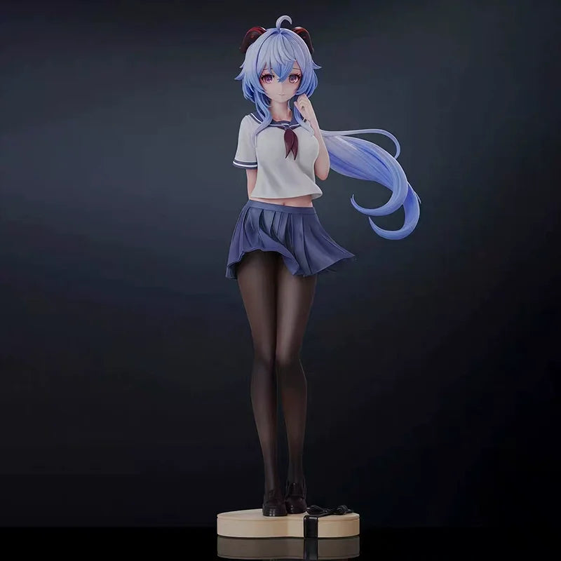 Jk Outfit Ganyu Confession Style 2d Beautiful Girl Figure Model - Genshin Impact Anime Game Desktop Pc Case Decoration Toy Gift