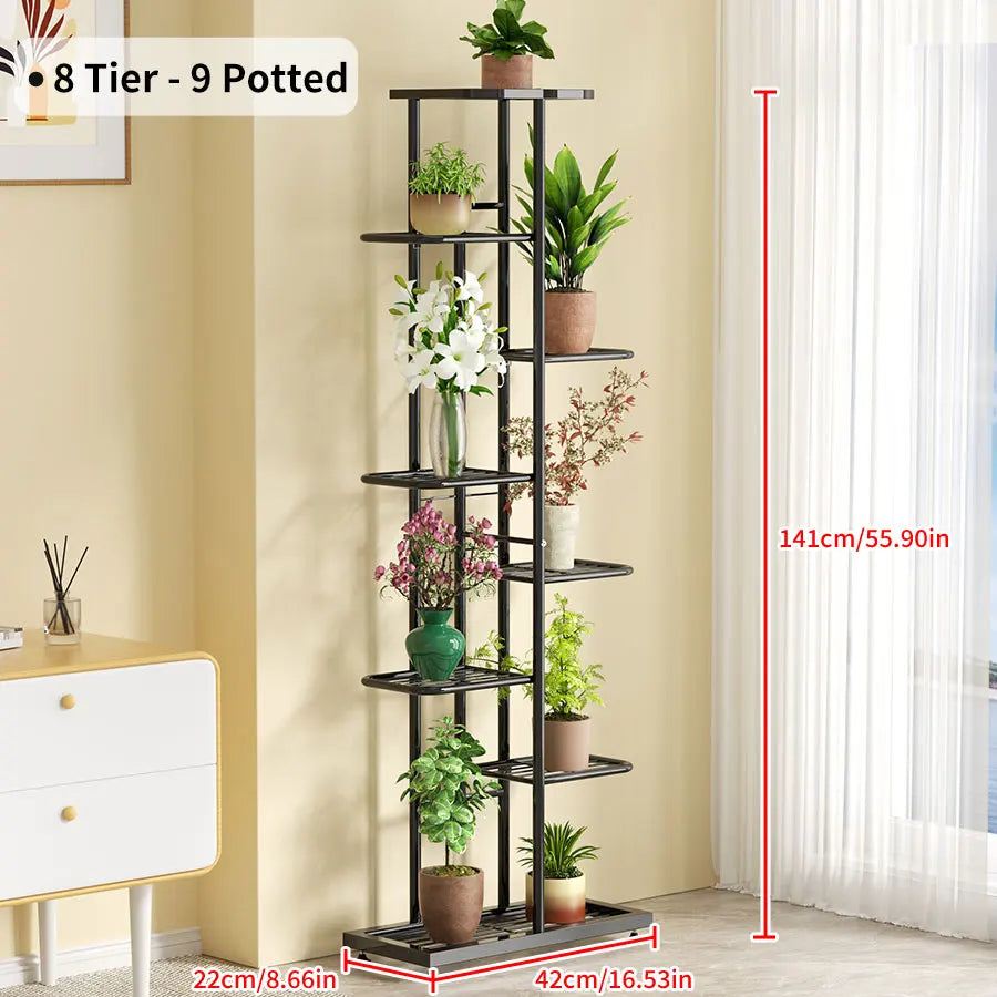 Flower Stand Rack Storage Shelf Iron Plant Holder Home Garden Flower Pot Organizer Living Room Balcony Storage Rack Shelves