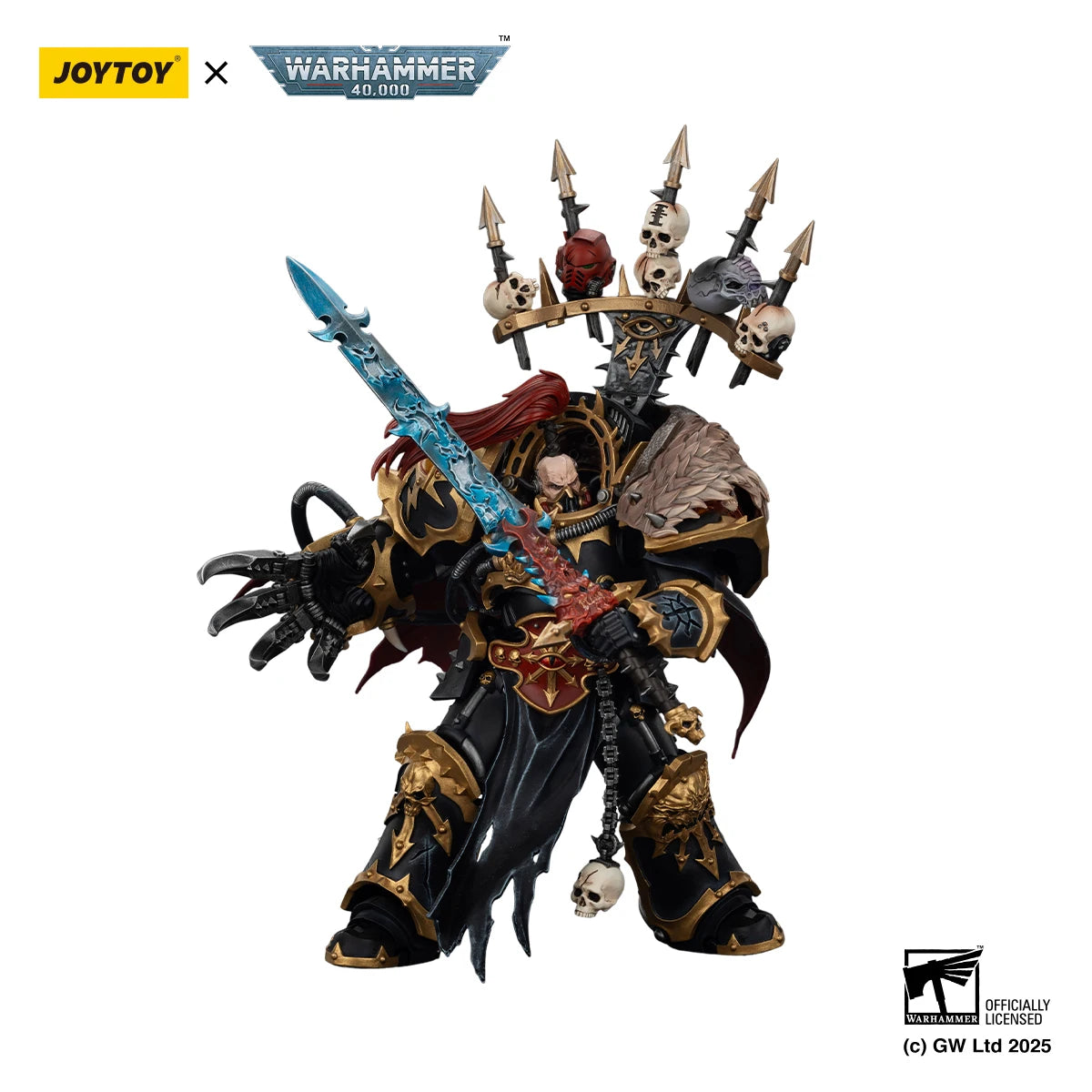 JOYTOY Warhammer 40k 1/18 Action Figures Black Legion Abaddon the Despoiler with Drach'nyen and the Talon of Horus
