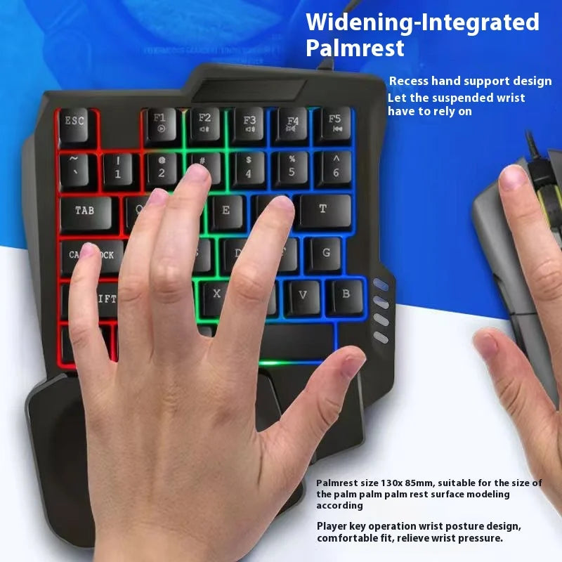 Unsharkable Einhandtastatur mit mechanischem Gefühl Chicken Throne Tastatur- und Maus-Set Handyspiel Peace Elite Peripheriegeräte