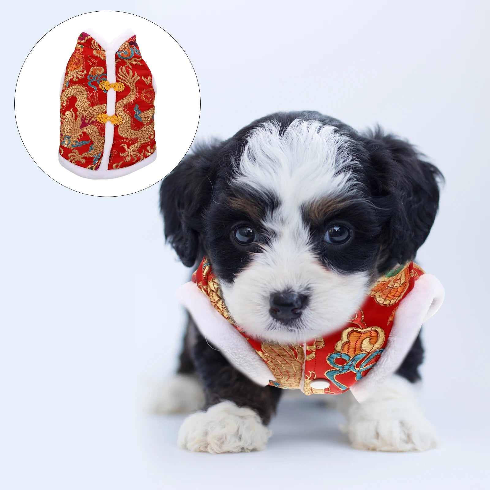 Bekleidung Hund Lunar New Year Outfit Mäntel Haustier Kleidung Katze Kleidung Chinnese Rot Warm