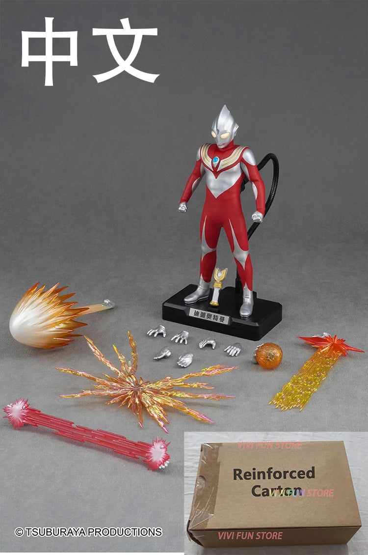 In Stock Alphamax Ultraman Tiga POWER TYPE Model Action Figures Model Collection Model Toy Cloth Clothes Red ver.