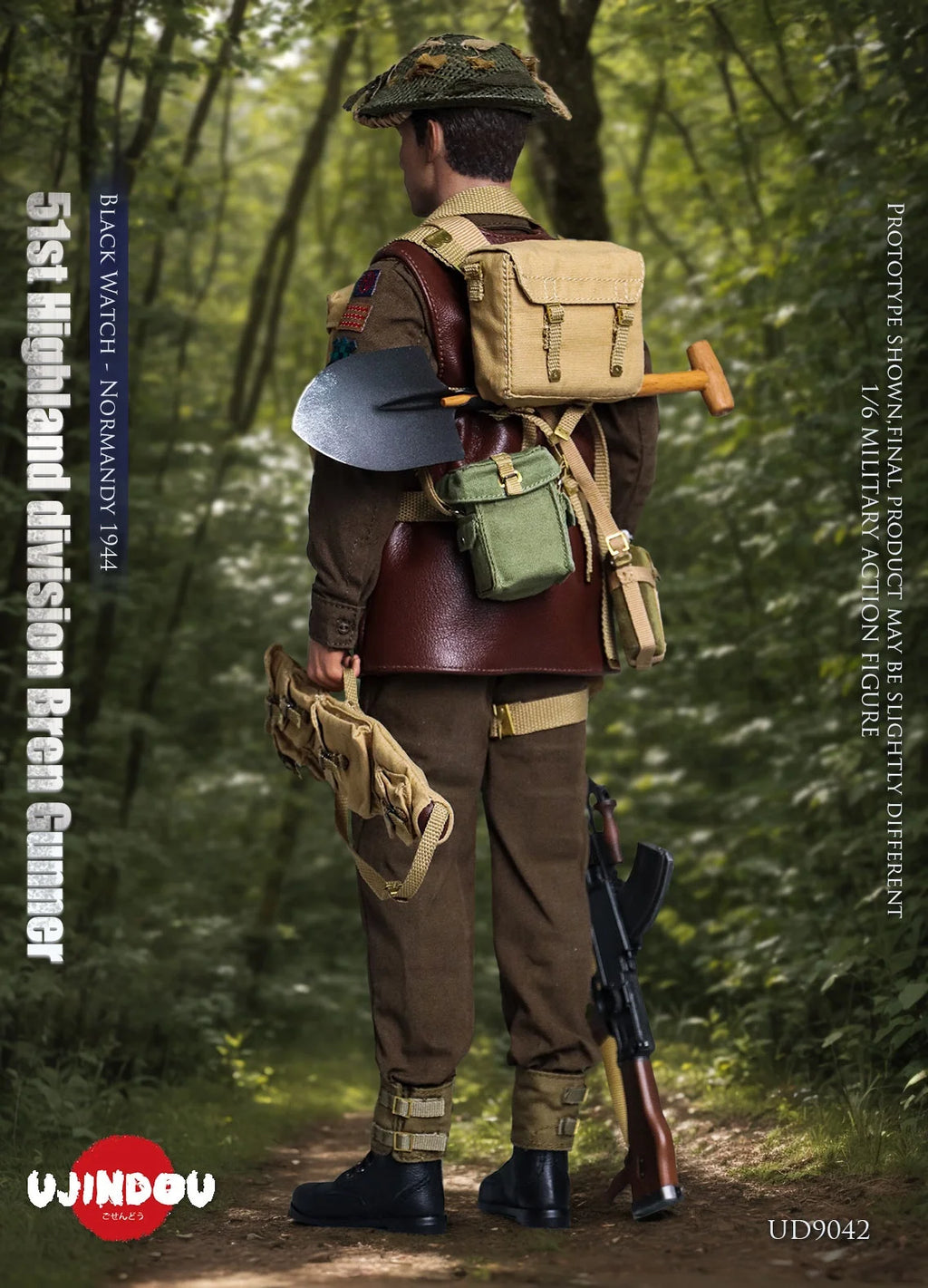 UJINDOU UD9042 1/6 WWII 51st Highland division Bren Gunner Action Figure Model
