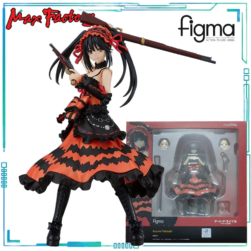 Max Factory Genuine Figma Series Date A Live III Anime Toy Model Kurumi Tokisaki 585 Mobile Model Toy Collectibles